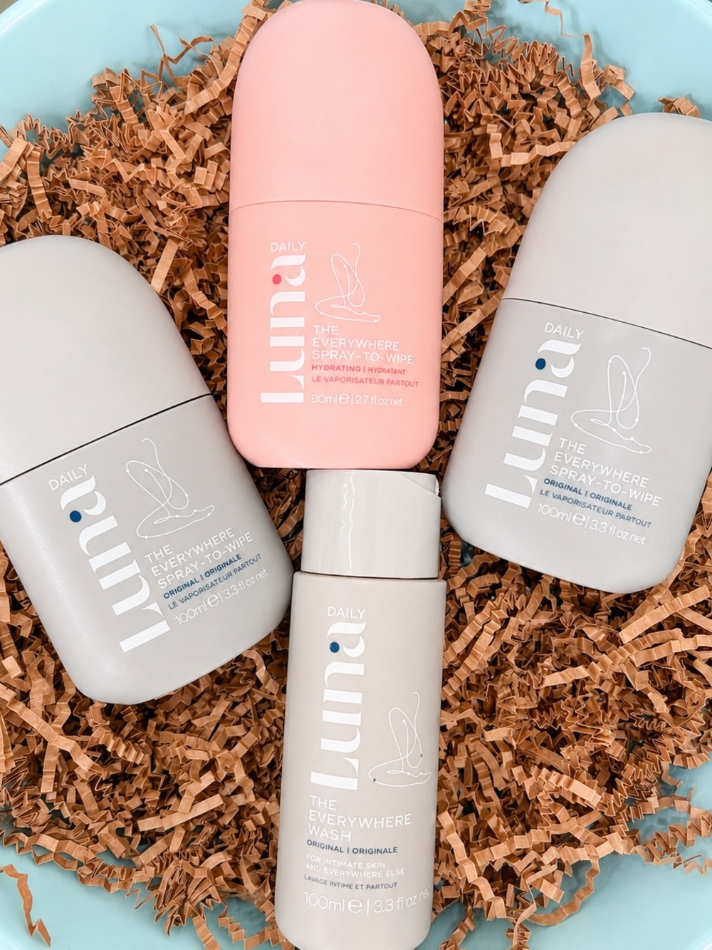 New Daily Luna The Everywhere Spray-To-Wipe & Wash Set~$65 retail